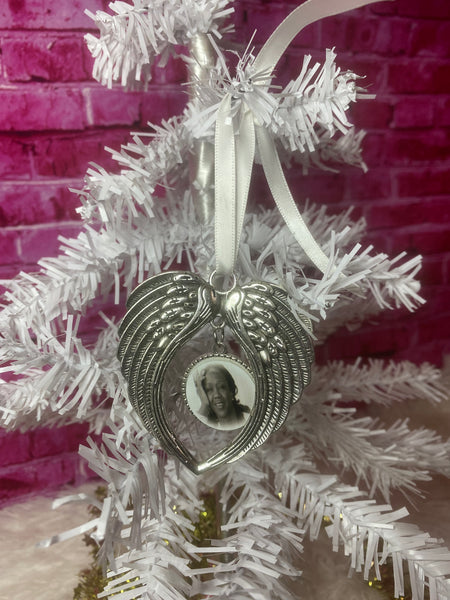 Silver Angel Wing Ornament